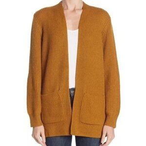 Madewell Womans Sz XS Nolan Ribbed Open Front Cozy Cardigan Sweater Mustard
